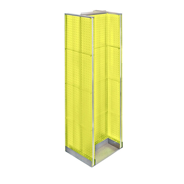 H-Unit Pegboard Floor Display on Revolving Base. Spinner Rack Stand.